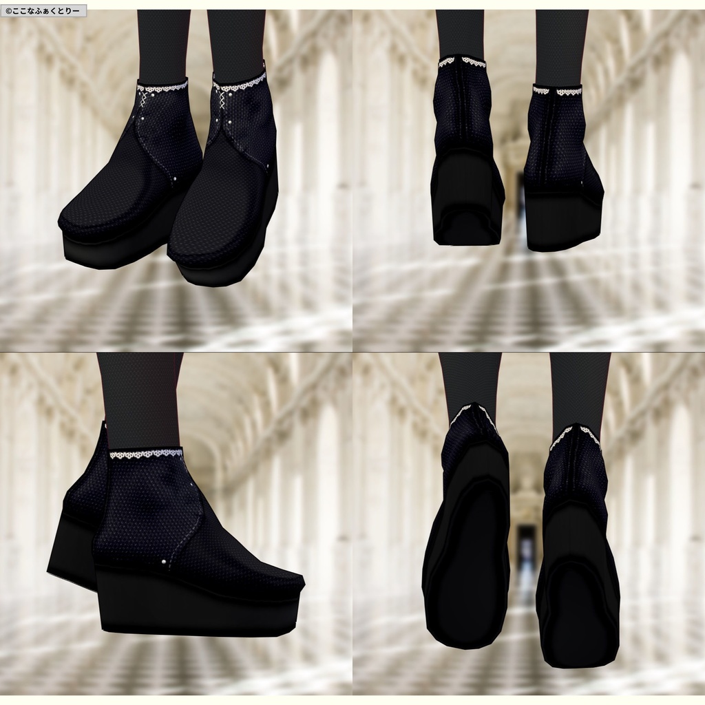 ※VRoidstudioベータ版で作成しています【VRoid用】ルーンナイトコスチューム4色セット