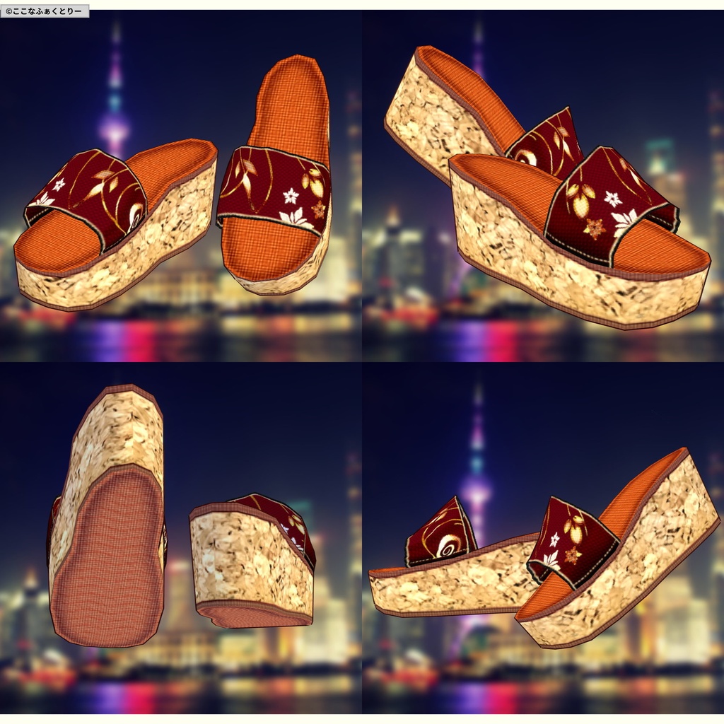 ※VRoidstudioベータ版で作成しています【VRoid用】チャイナ風スイムウェア6色セット