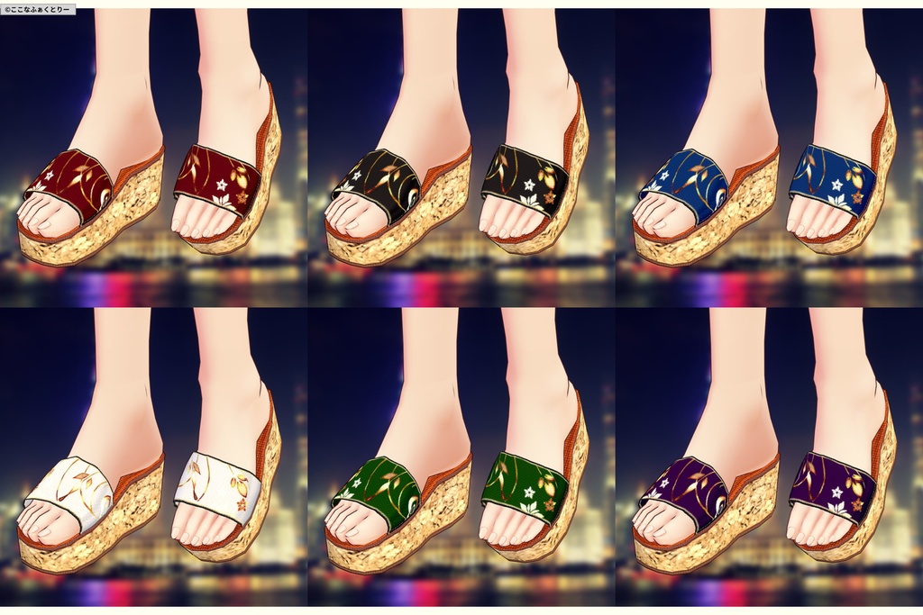 ※VRoidstudioベータ版で作成しています【VRoid用】チャイナ風スイムウェア6色セット