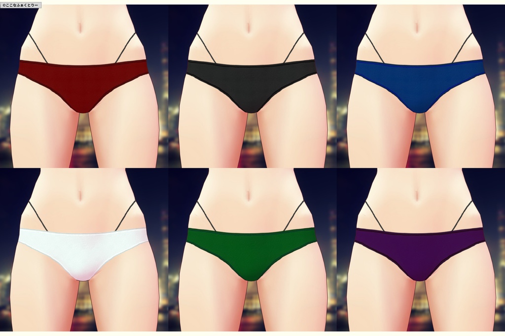 ※VRoidstudioベータ版で作成しています【VRoid用】チャイナ風スイムウェア6色セット