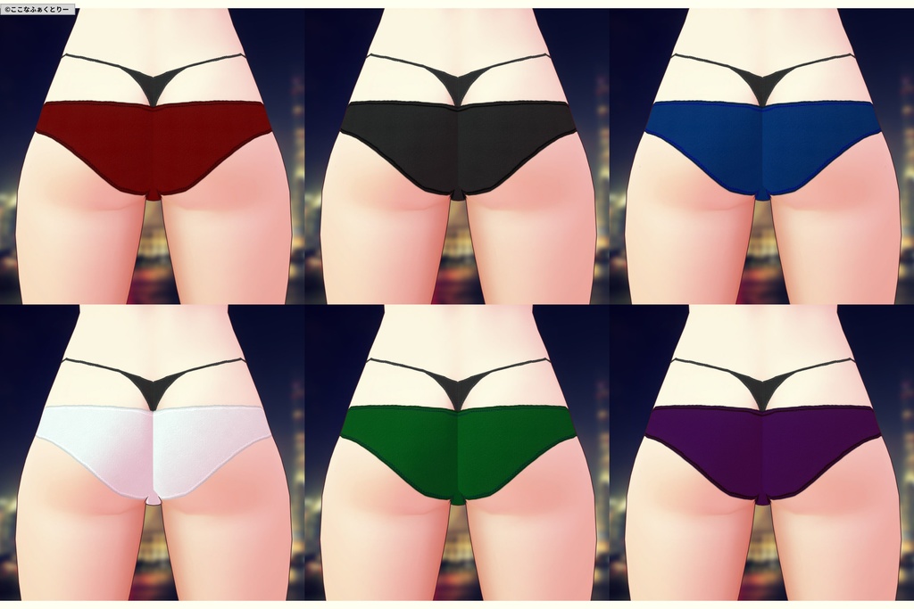 ※VRoidstudioベータ版で作成しています【VRoid用】チャイナ風スイムウェア6色セット