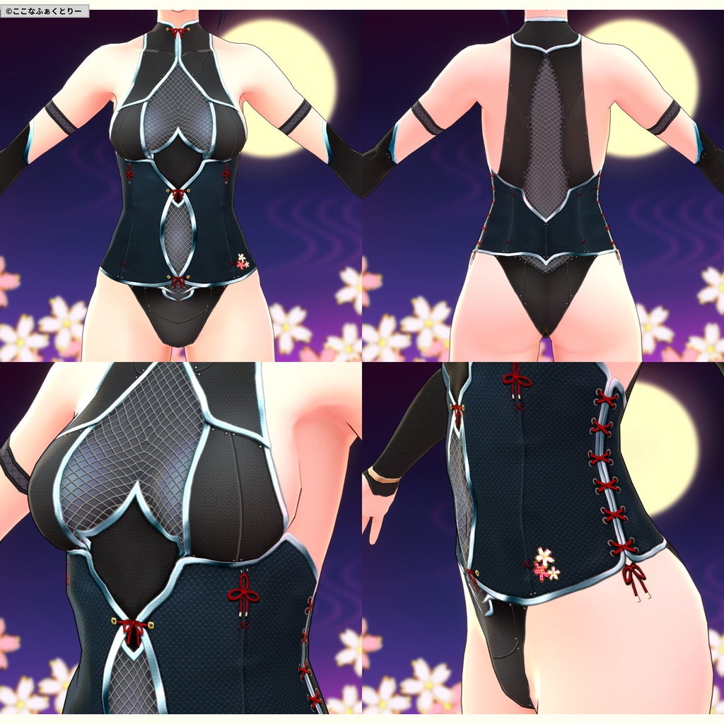 ※VRoidstudioベータ版で作成しています【VRoid用】くノ一コスチュームセット