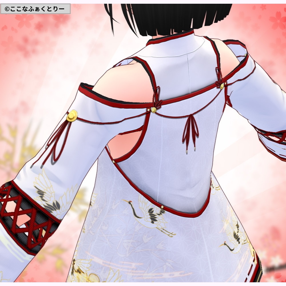 ※VRoidstudioベータ版で作成しています【VRoid用】巫女風コスチュームVer2メイン4色+6色セット