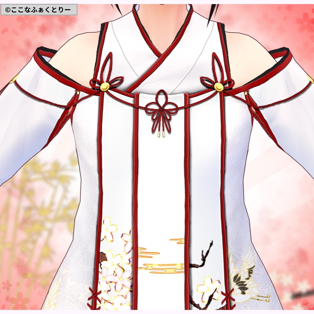 ※VRoidstudioベータ版で作成しています【VRoid用】巫女風コスチュームVer2メイン4色+6色セット