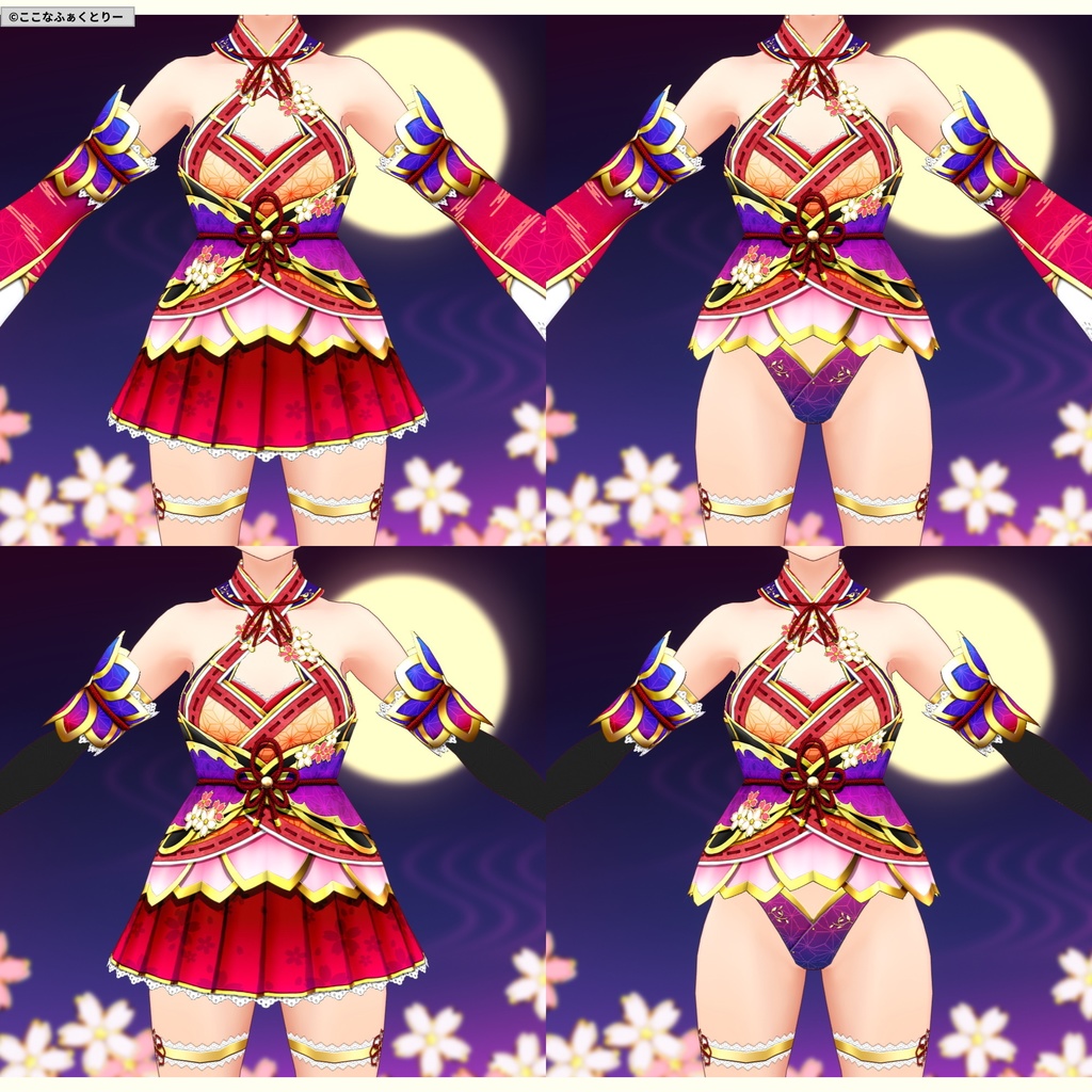 ※VRoidstudioベータ版で作成しています【VRoid用】和アイドル風衣装3色セット
