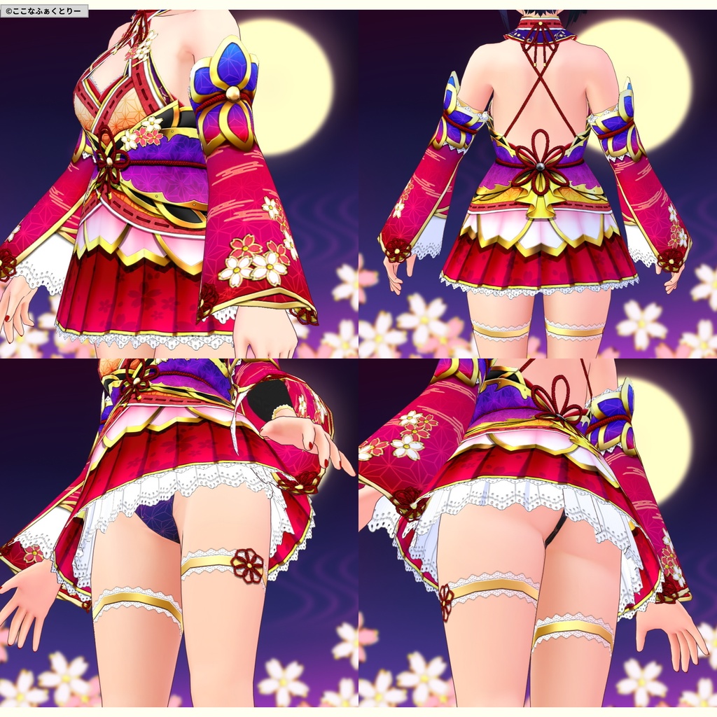 ※VRoidstudioベータ版で作成しています【VRoid用】和アイドル風衣装3色セット