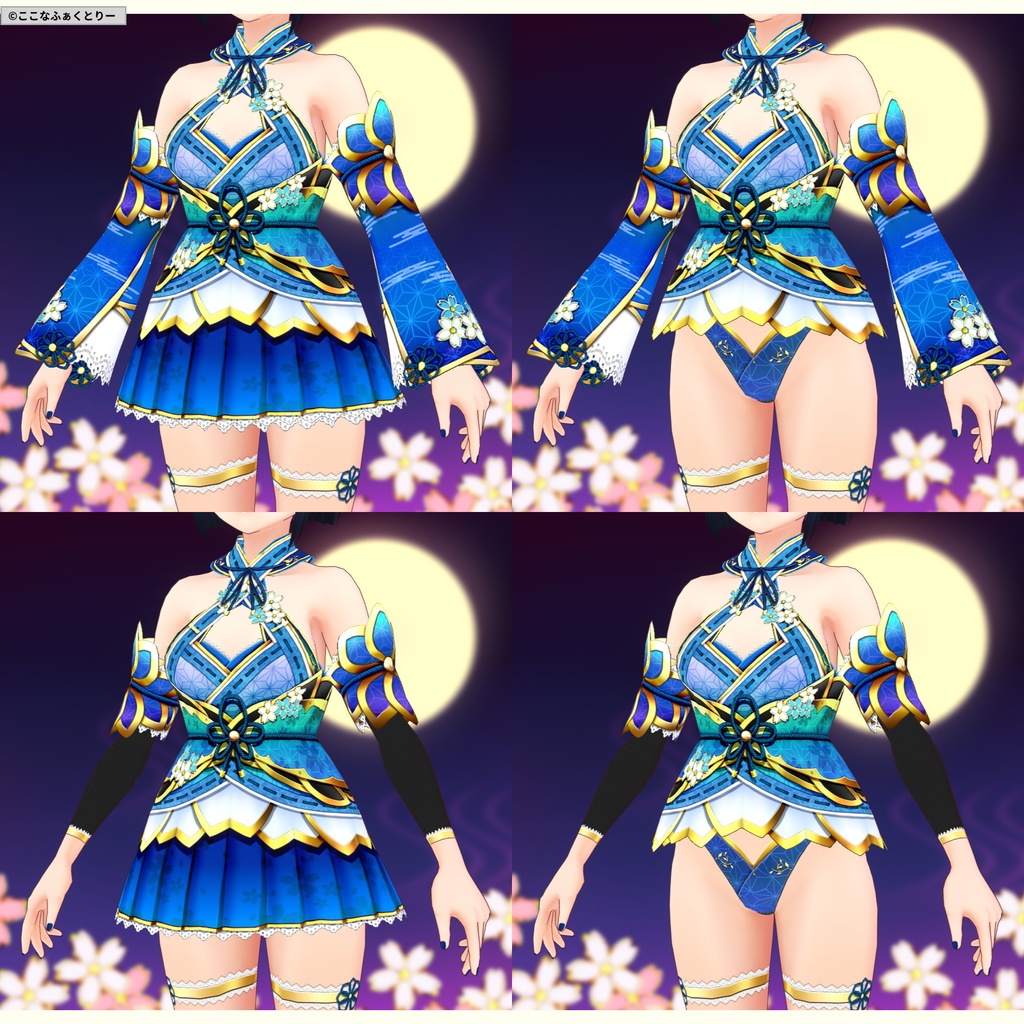 ※VRoidstudioベータ版で作成しています【VRoid用】和アイドル風衣装3色セット