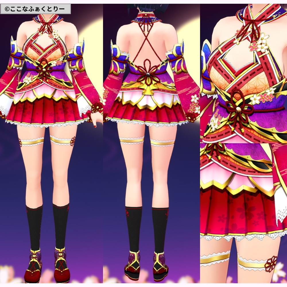 ※VRoidstudioベータ版で作成しています【VRoid用】和アイドル風衣装3色セット