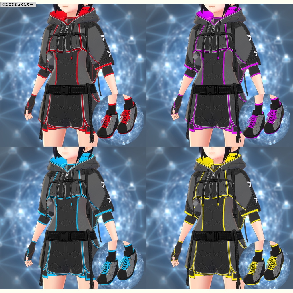 ※VRoidstudioベータ版で作成しています【VRoid用】メタバースクリエイター5色