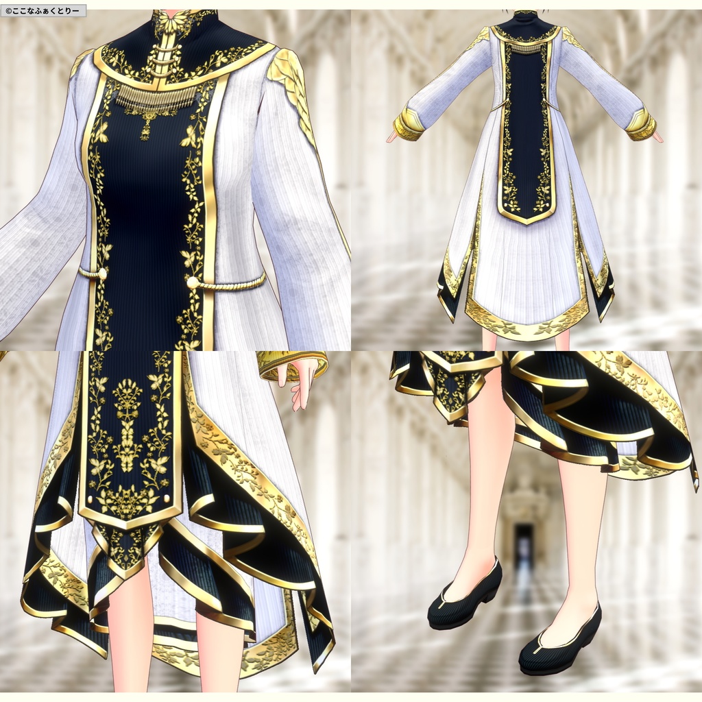 ※VRoidstudioベータ版で作成しています【VRoid用】賢者風コスチューム(黒カラー追加2021628)