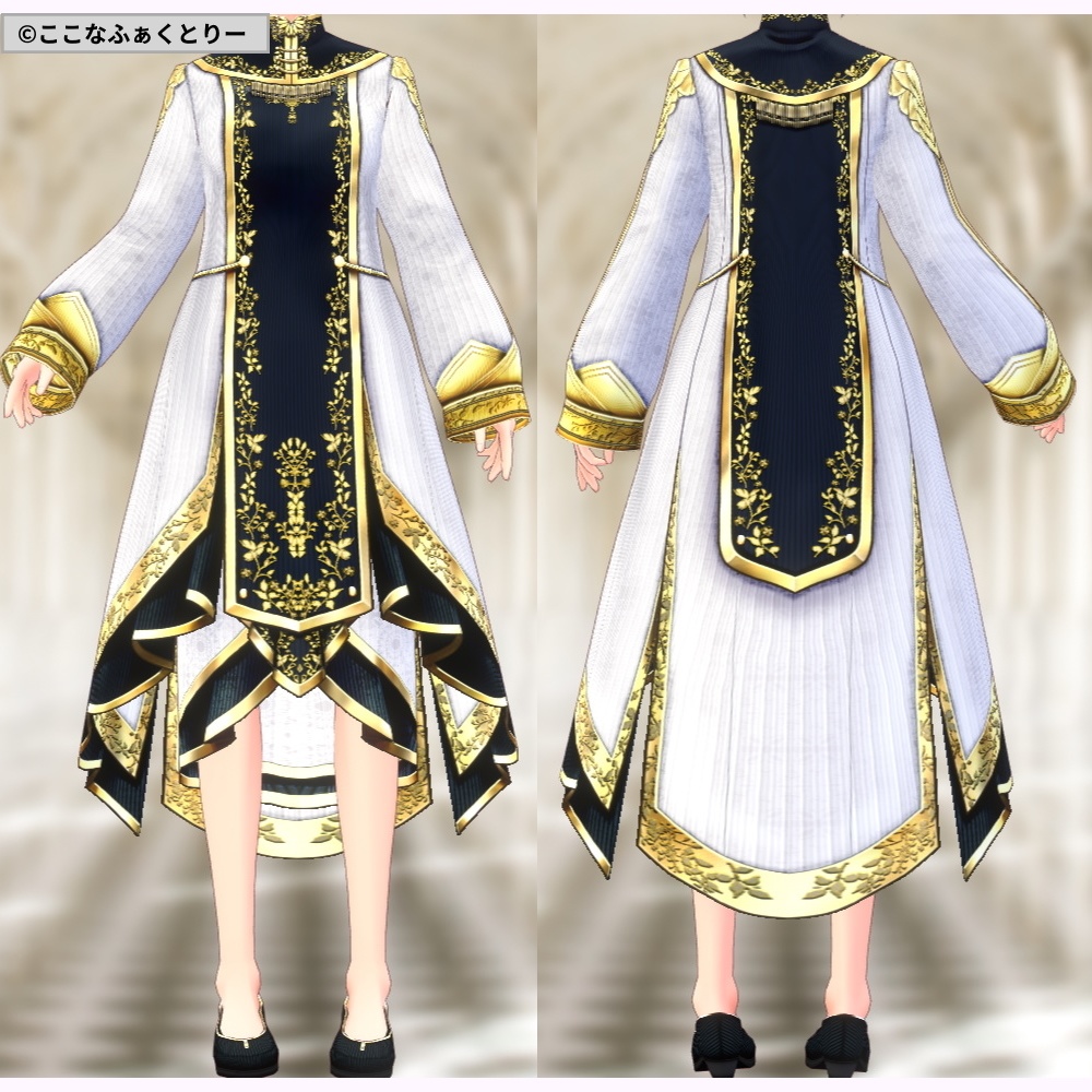 ※VRoidstudioベータ版で作成しています【VRoid用】賢者風コスチューム(黒カラー追加2021628)