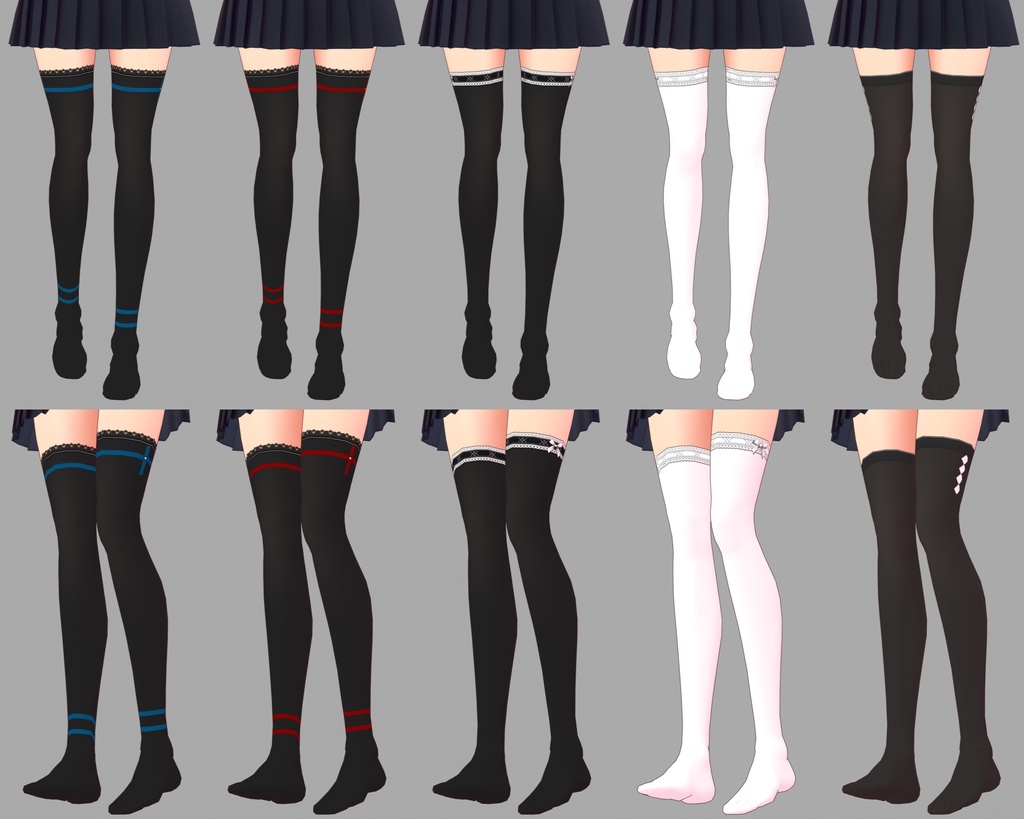 ※VRoidstudioベータ版で作成しています【VRoid用】気まぐれオーバーニーパック