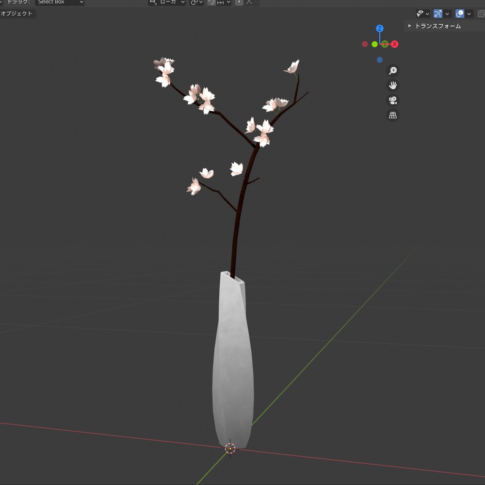 【3Dmodel】桜一輪挿し