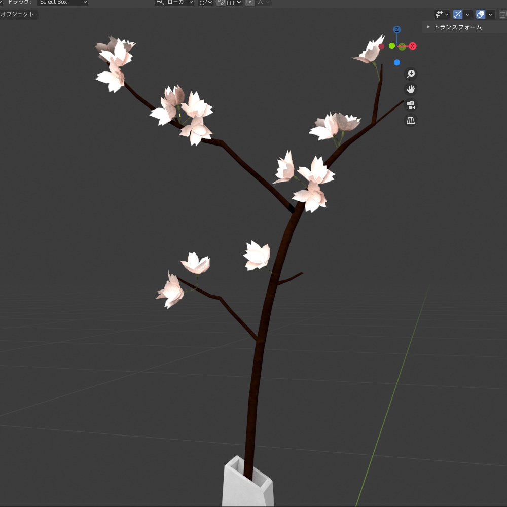 【3Dmodel】桜一輪挿し