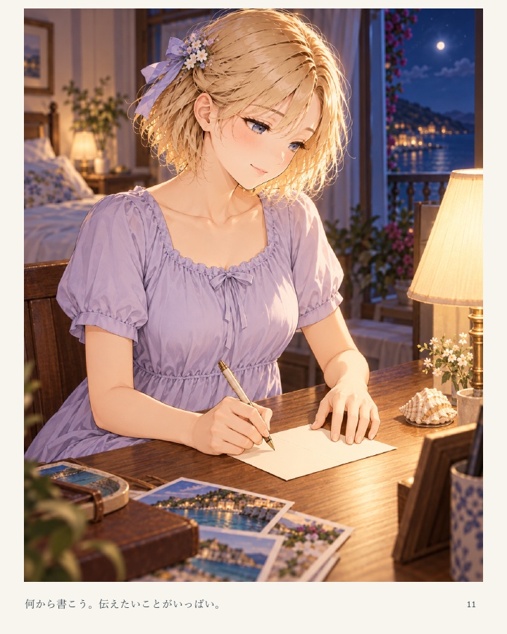 潮風の手紙 — ゆいと過ごす、秋の海辺【AIイラスト写真集/PDF】