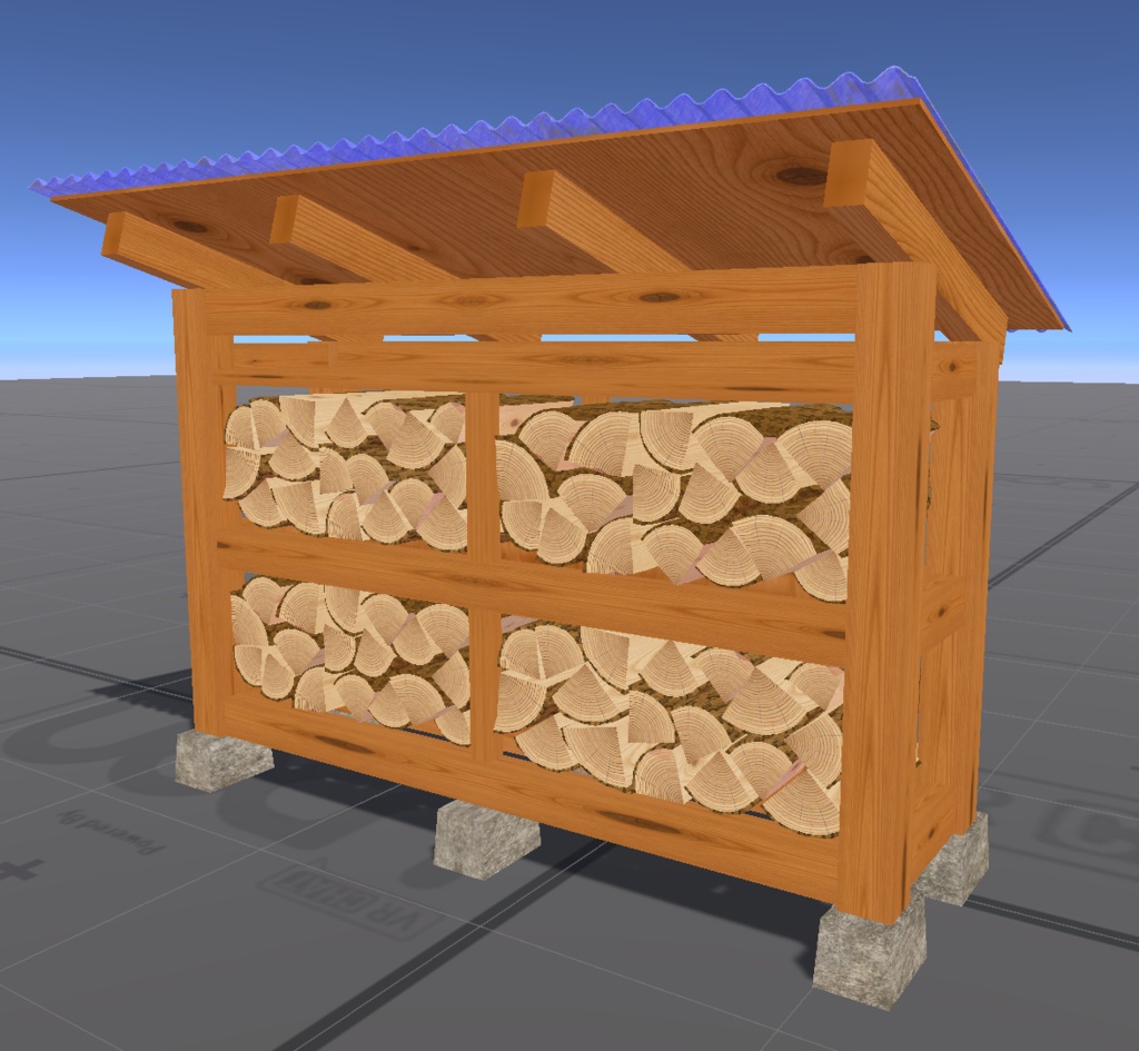 【VRChat】シンプルな薪棚【ワールドアセット】