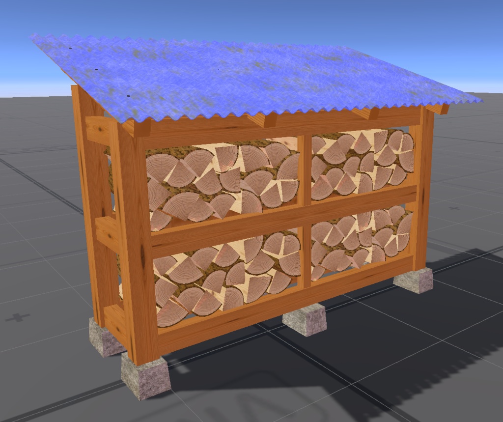 【VRChat】シンプルな薪棚【ワールドアセット】