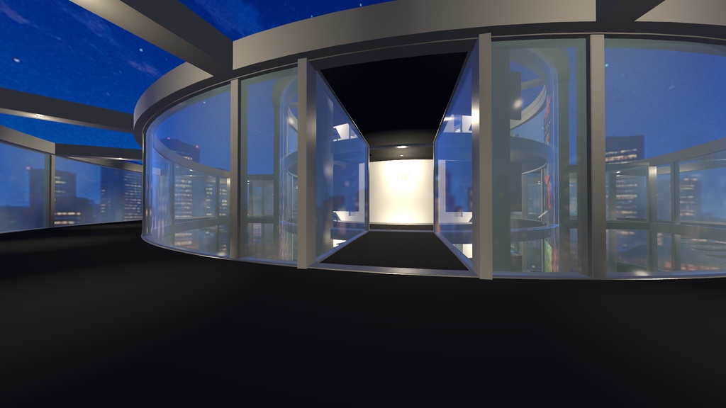 【VRChat】円筒型個展 外周拡張セット【ワールドアセット】