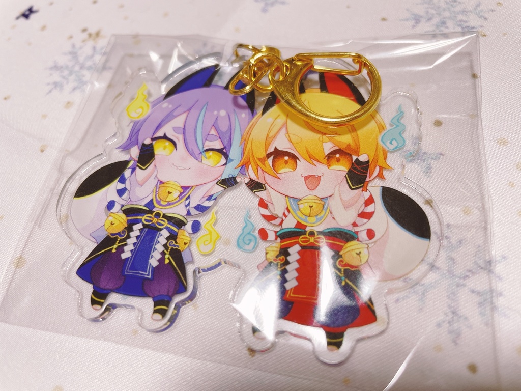 狛犬ワンツーアクキー