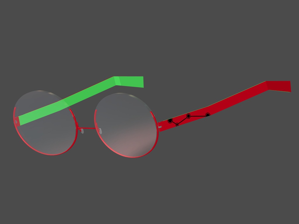 えくれあ式オーバルメガネ(VRChat想定3Dモデル)