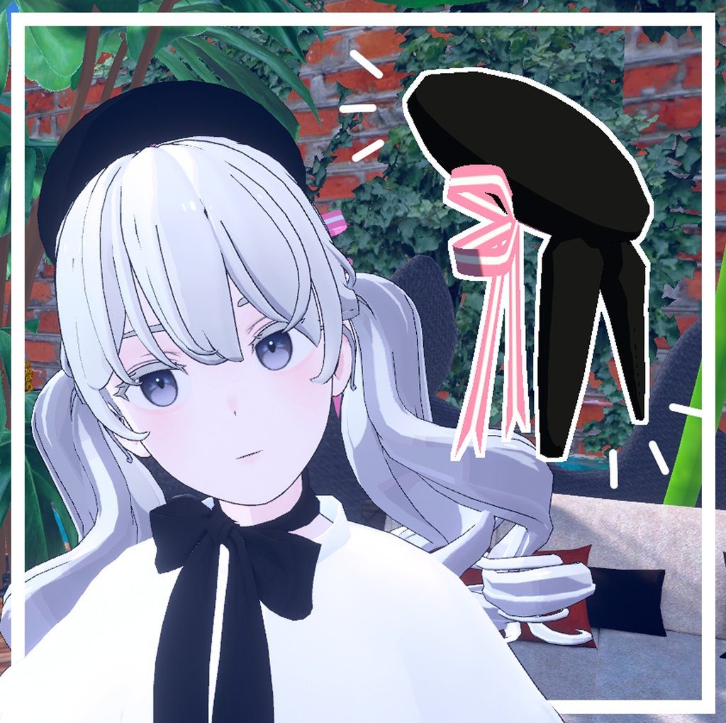 Grusのウサギのベレー帽 Bunny Beret Hat for Grus