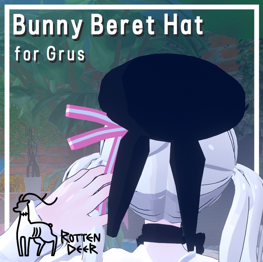 Grusのウサギのベレー帽 Bunny Beret Hat for Grus