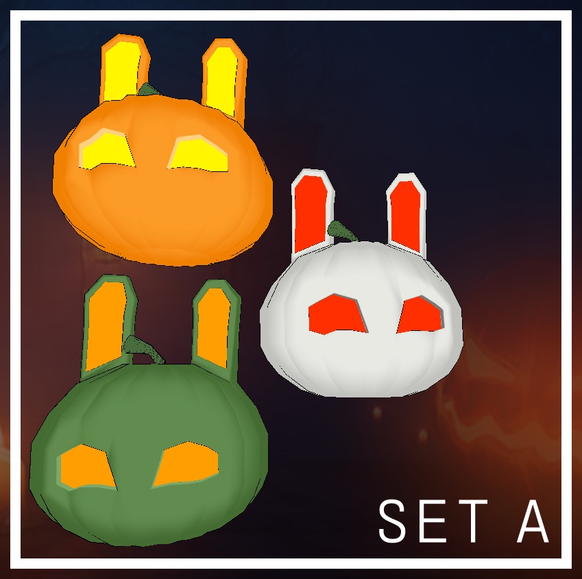 ハロウィンカボチャの頭セット Halloween Pumpkin Head Set