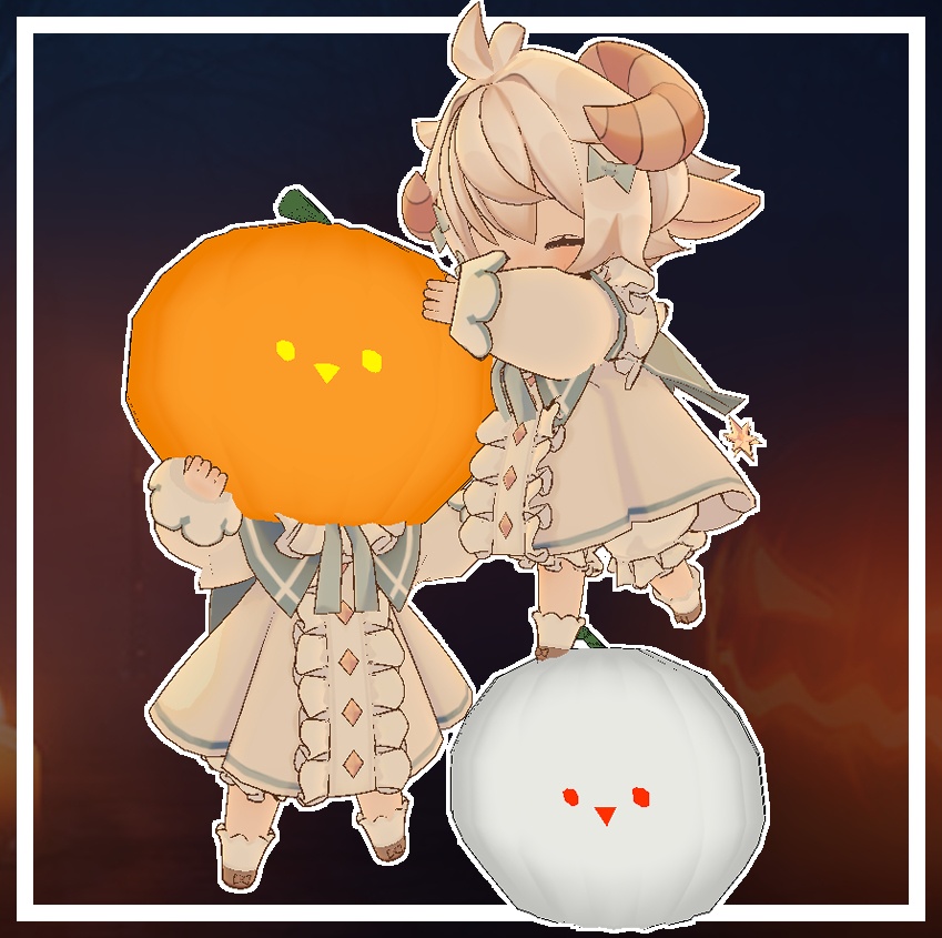ハロウィンカボチャの頭セット Halloween Pumpkin Head Set