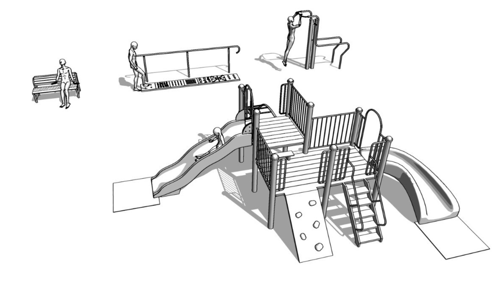 公園遊具セット(漫画背景3D)