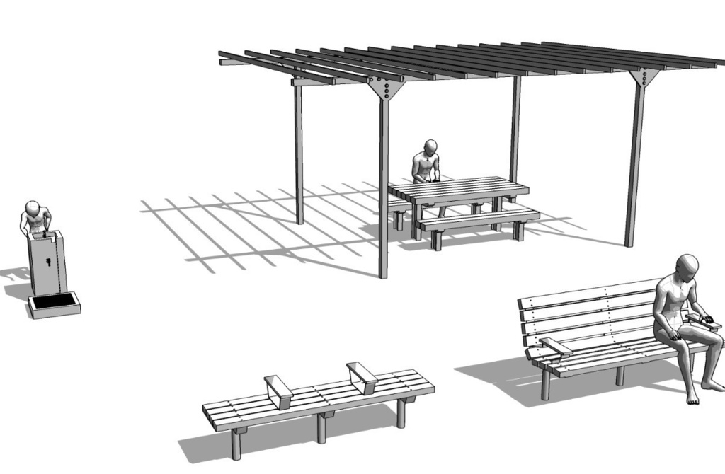 公園遊具セット(漫画背景3D)
