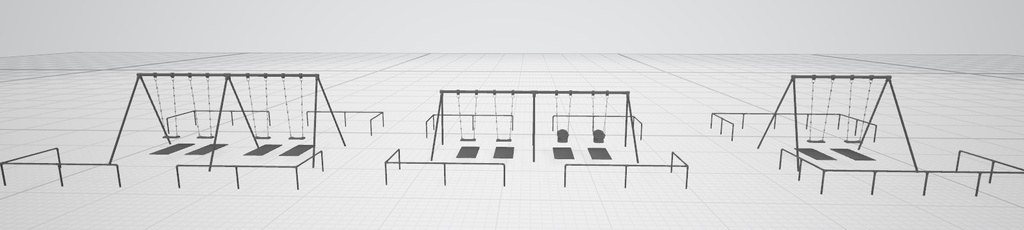 公園遊具セット(漫画背景3D)