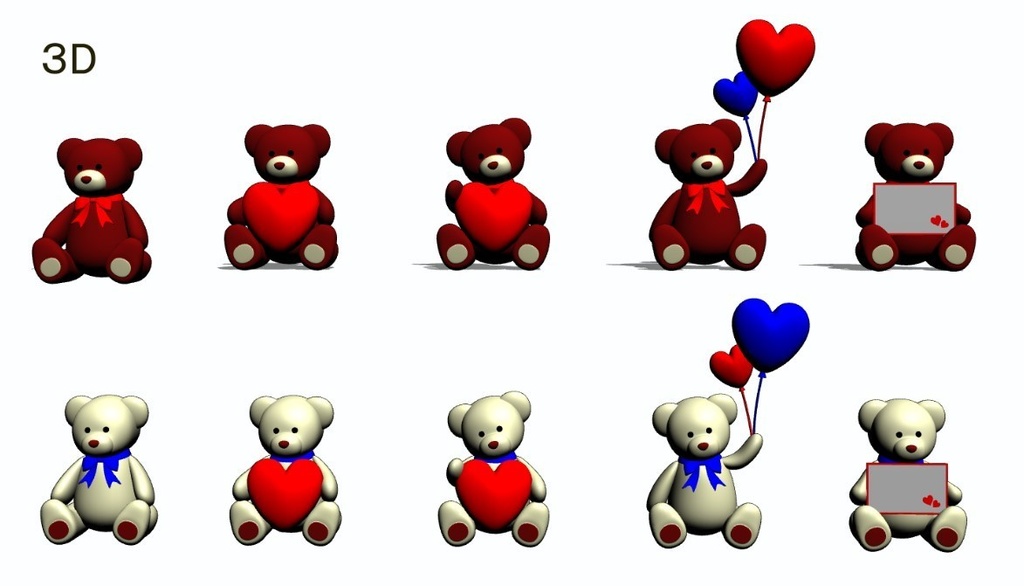 【3D素材】テディベア