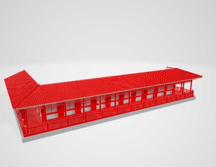 【3D素材】中華風回廊