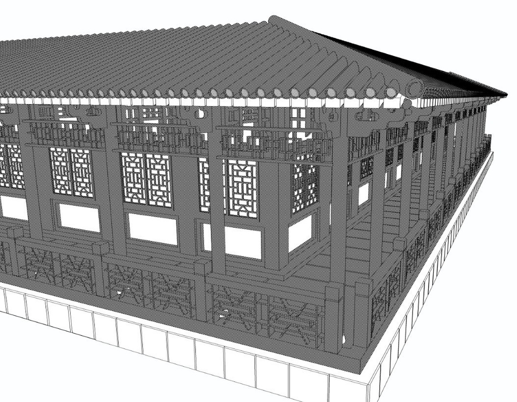 【3D素材】中華風回廊