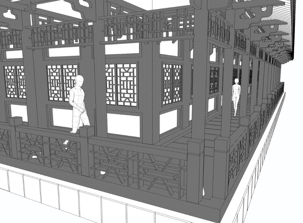 【3D素材】中華風回廊