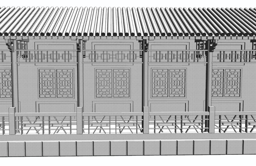 【3D素材】中華風回廊