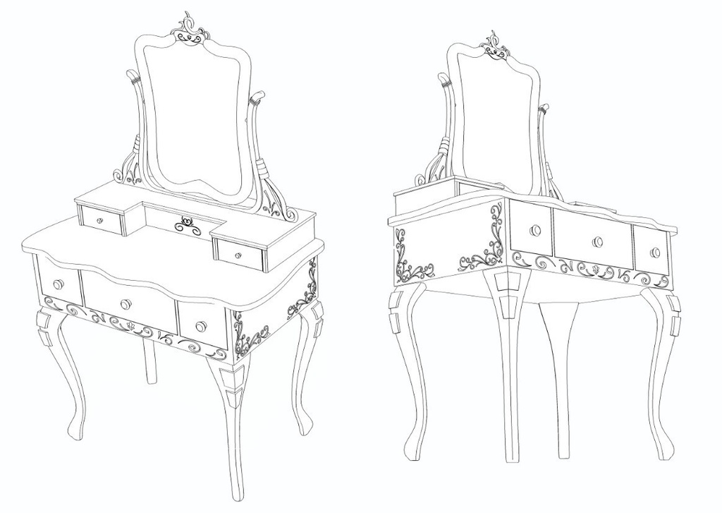 【3D素材】鏡台