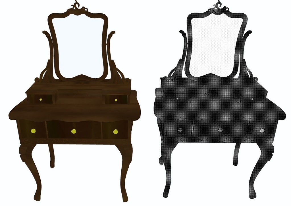 【3D素材】鏡台