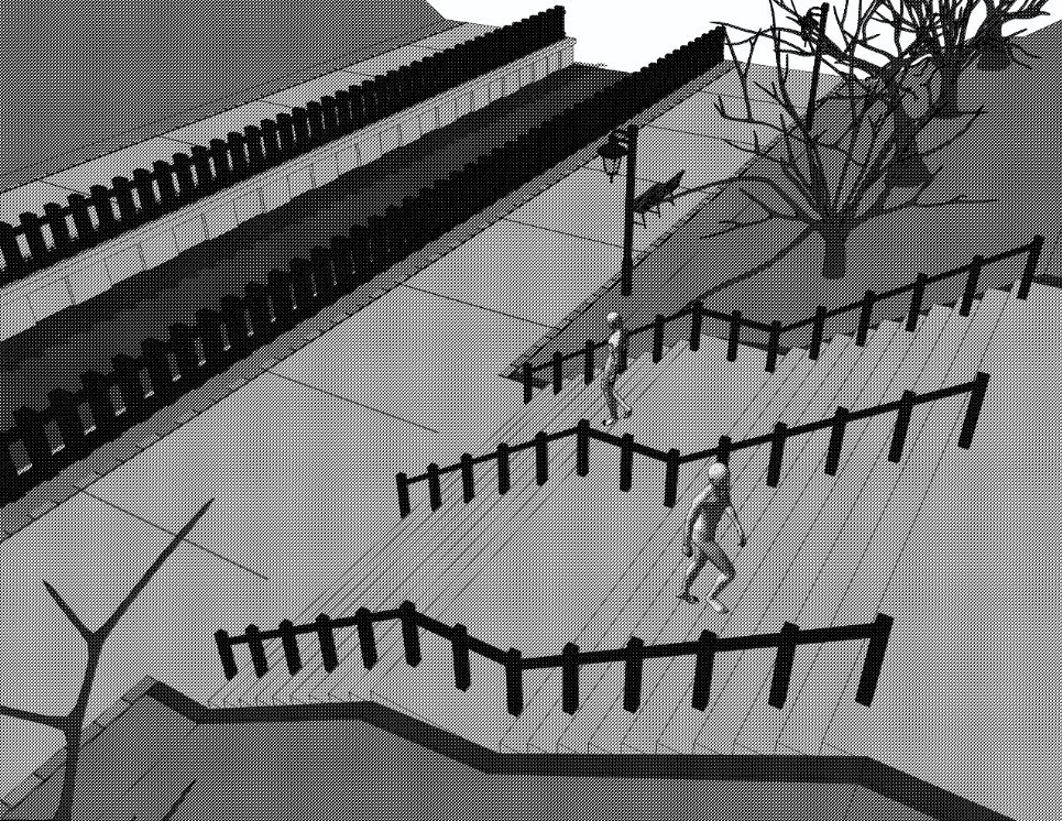 【3D素材】川沿い遊歩道