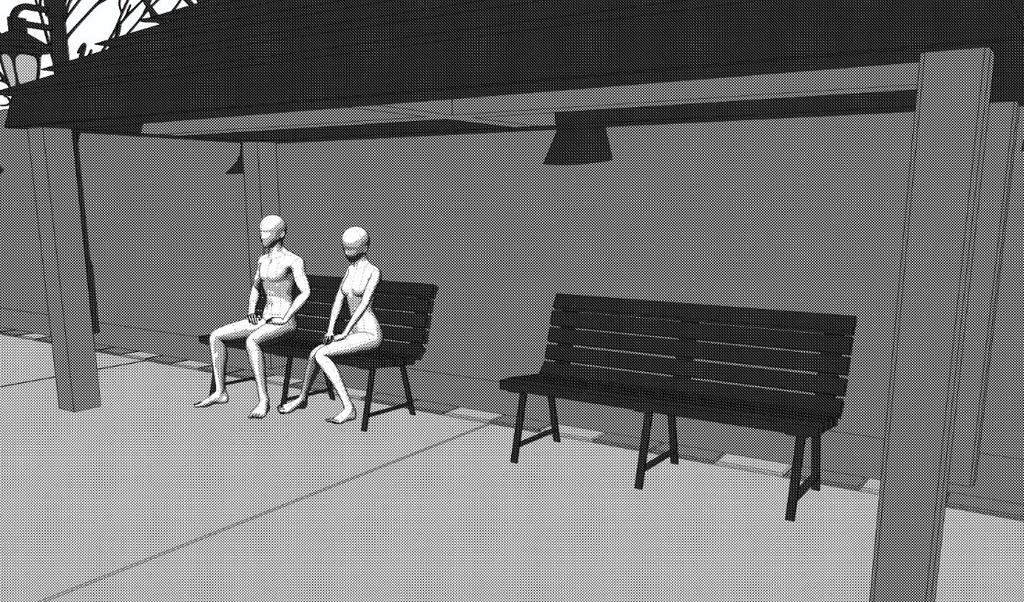 【3D素材】川沿い遊歩道