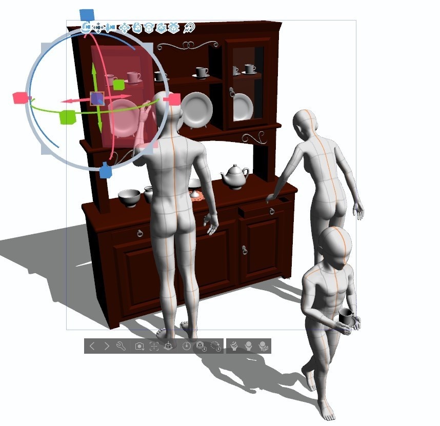 【3D素材】食器棚