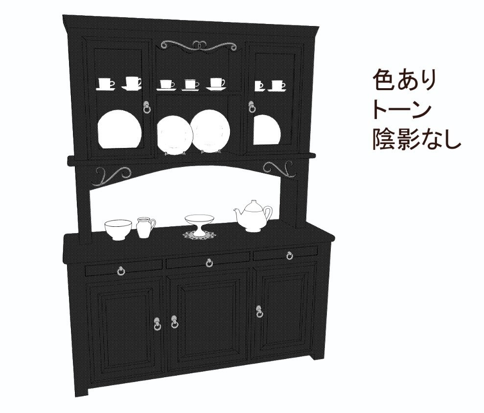 【3D素材】食器棚