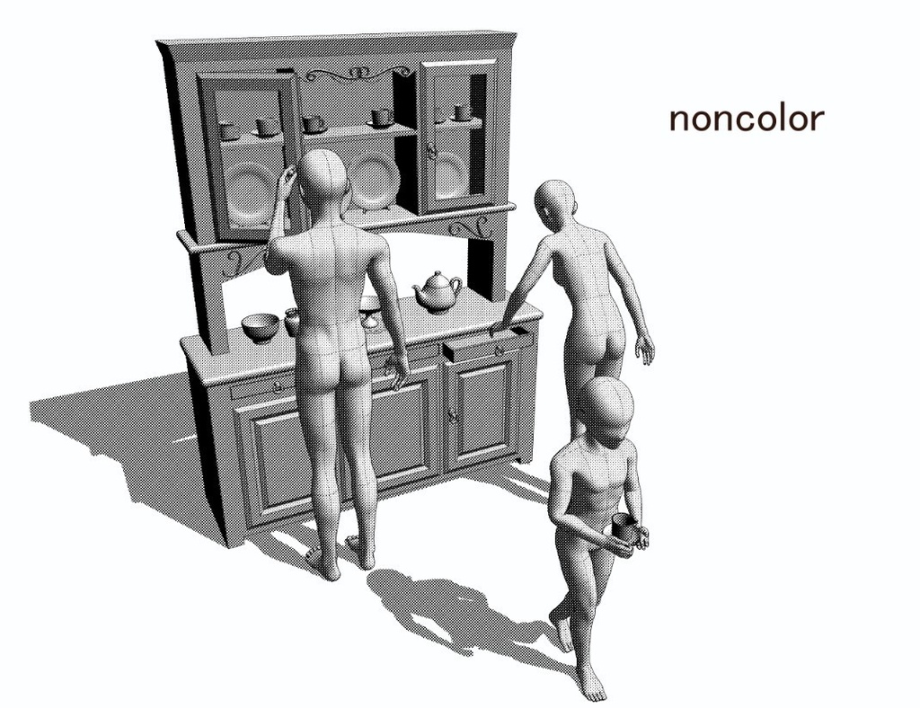 【3D素材】食器棚