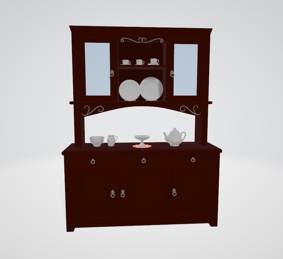 【3D素材】食器棚