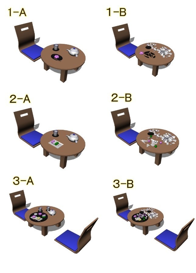 【3D素材】和菓子とお茶セット