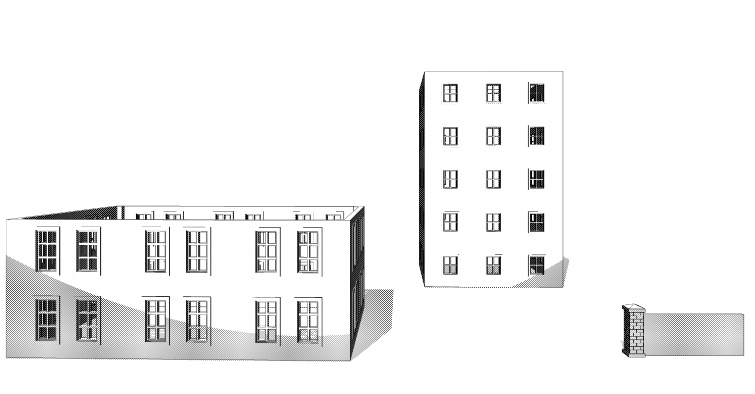 崩れた建物セット