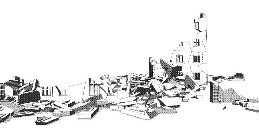 崩れた建物セット