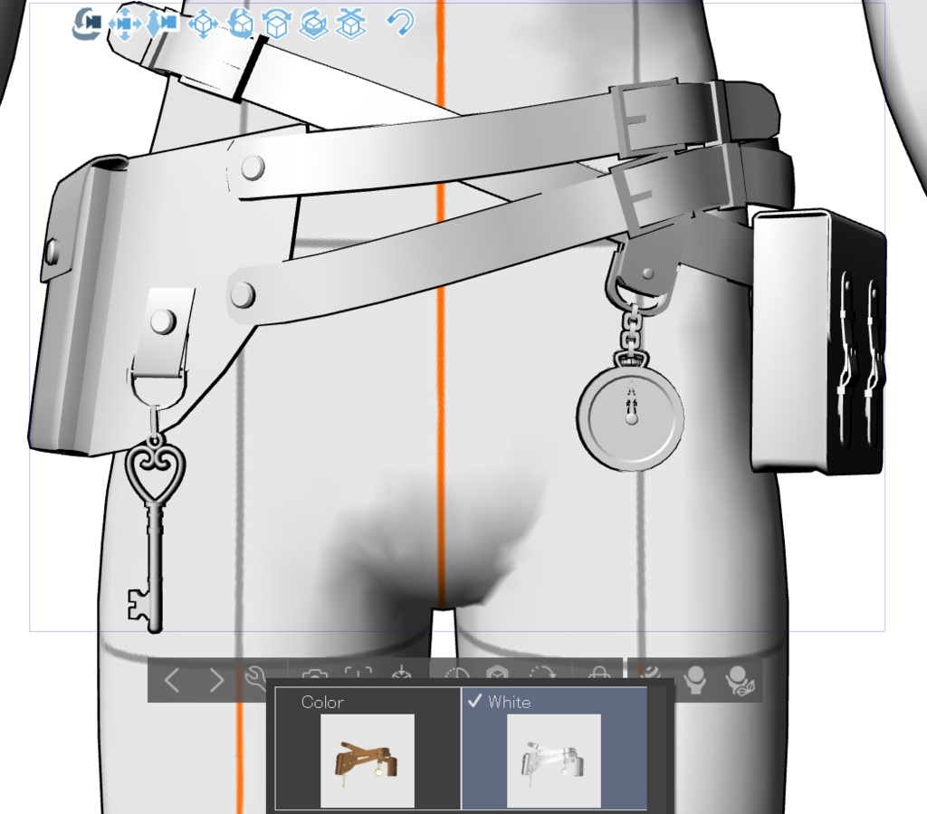 【3D素材】旅人用ウェストバッグ