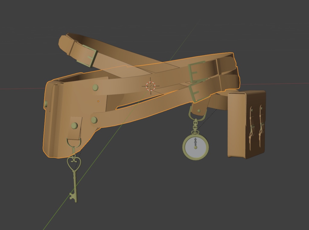 【3D素材】旅人用ウェストバッグ