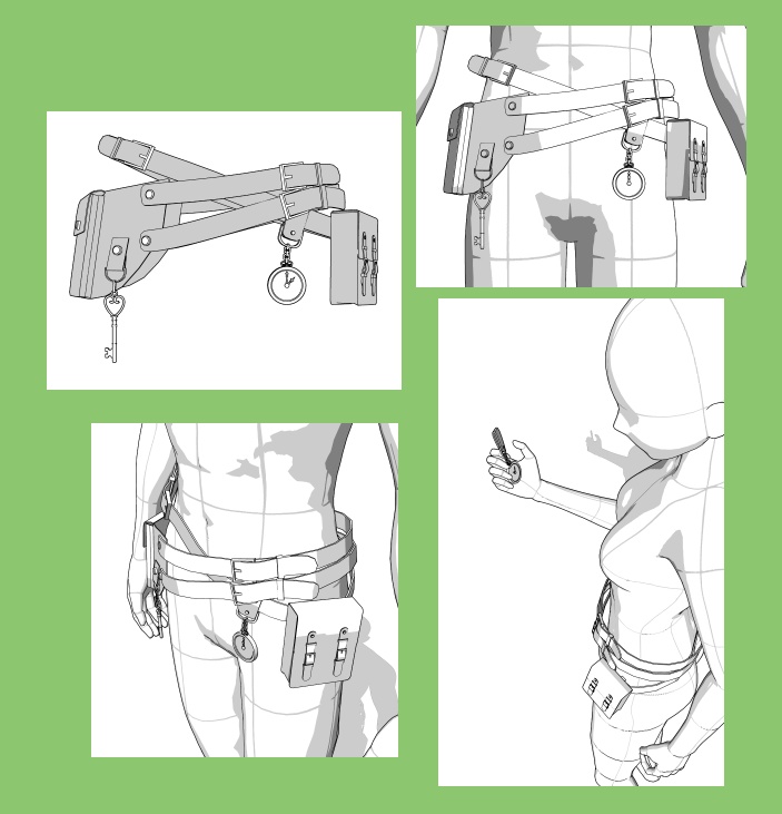 【3D素材】旅人用ウェストバッグ